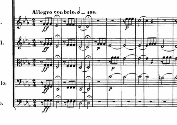 Ludwig von Beethoven: Sinfonie Nr. 5, Beginn des 1. Satzes "Schicksalsmotiv"