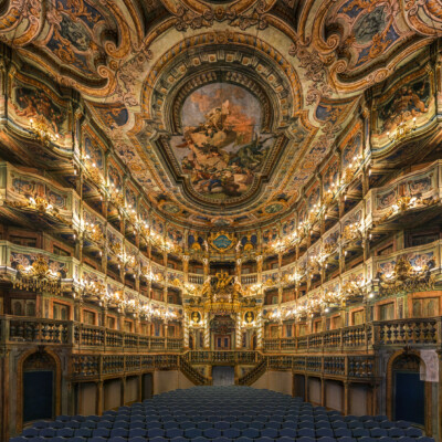 Markgräfliches Opernhaus Bayreuth. Innenraum mit Fürstenloge