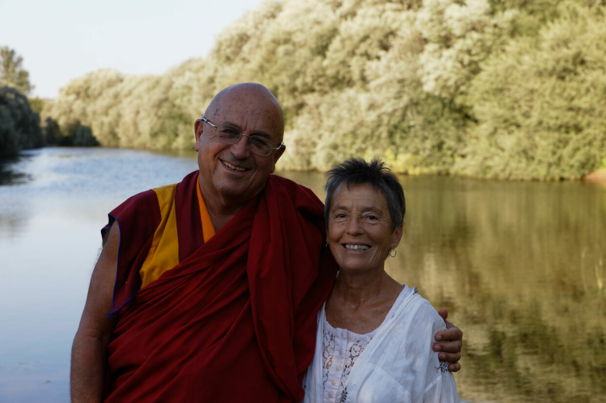Maria João Pires mit Autor und Buddhist Matthieu Ricard