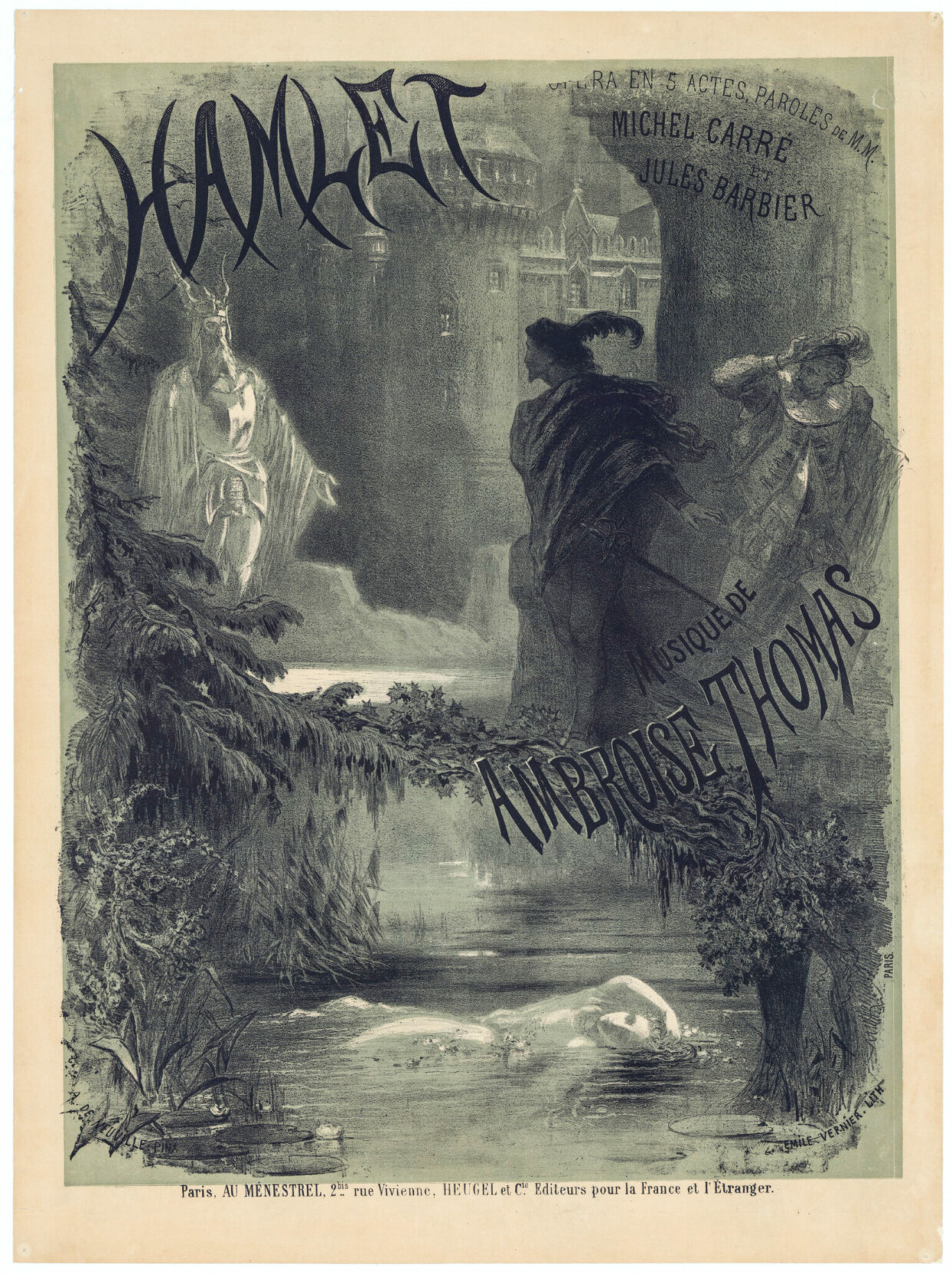 Uraufführungsplakat zu „Hamlet“ von 1868