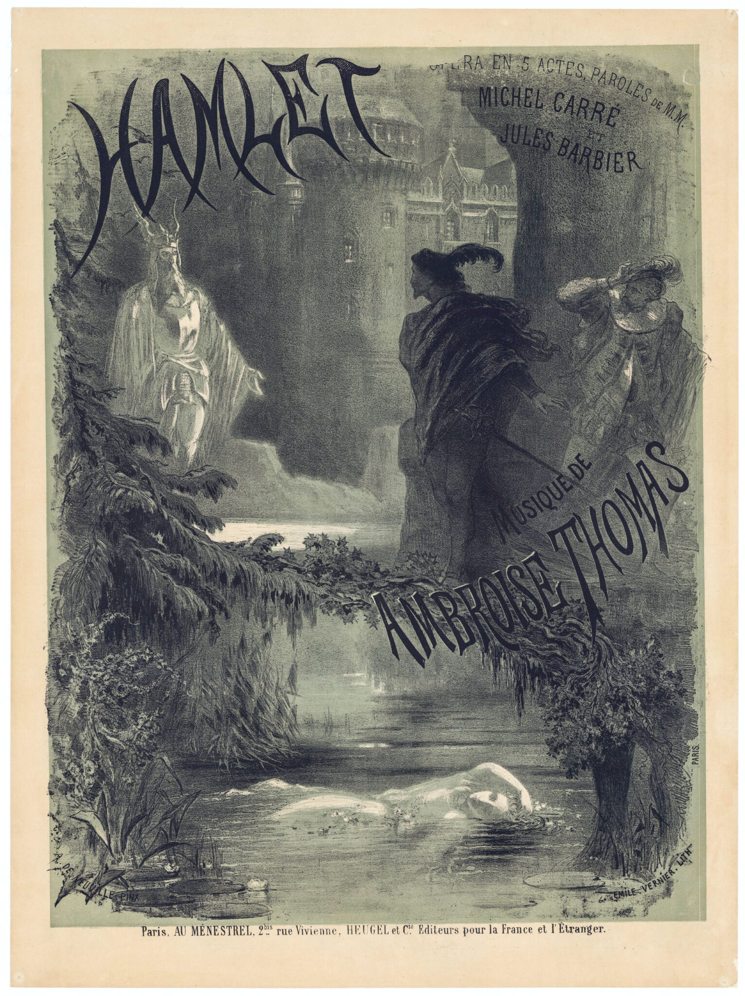 Uraufführungsplakat zu „Hamlet“ von 1868